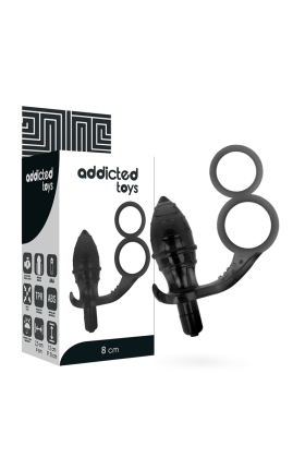 Analplug mit Doppeltem Schwarzen Ring von Addicted Toys kaufen | Fesselliebe