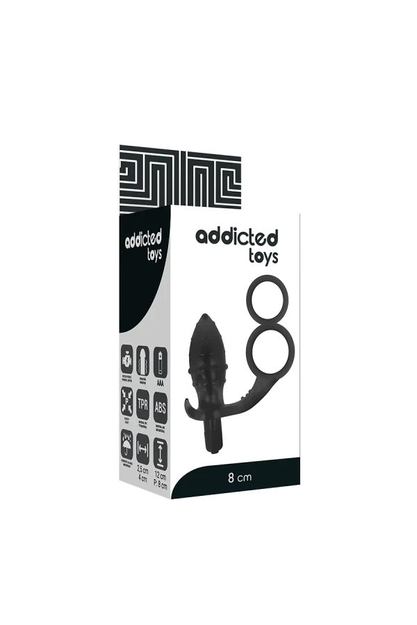 Anal Plug mit Doppeltem Schwarzen Ring von Addicted Toys kaufen - Fesselliebe