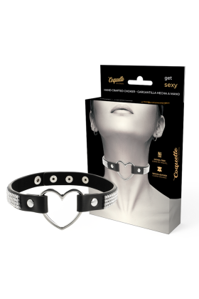 Veganes Leder-Halsband mit Herz von Coquette Accessories kaufen | Fesselliebe