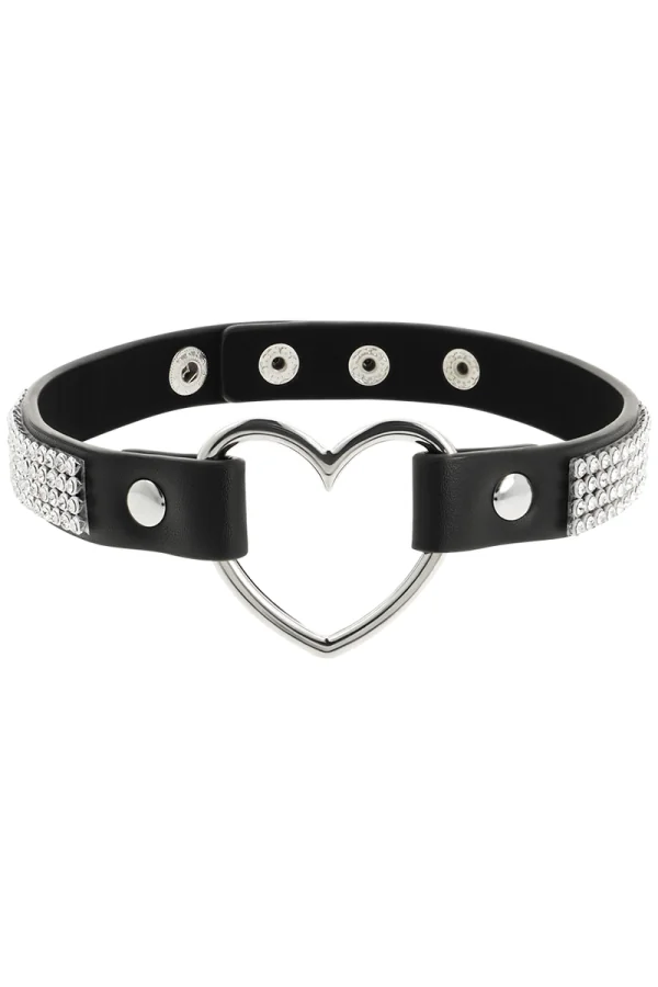 Handgefertigtes Halsband Vegan Kunstleder - Heart von Coquette Accessories kaufen - Fesselliebe