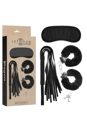 Fetish Erotikspielset 1 mit Handschellen, Blindmaske und Peitsche von Intense Fetish