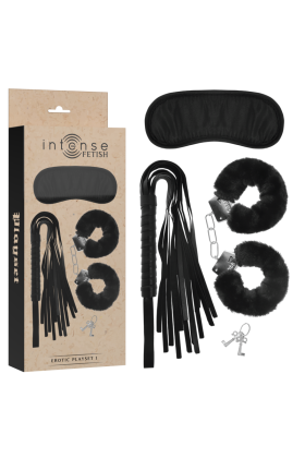 Fetish Erotikspielset 1 mit Handschellen, Blindmaske und Peitsche von Intense Fetish kaufen | Fesselliebe
