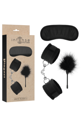 Fetish Erotikspielset 2 mit Handschellen, Blindmaske und Kitzel von Intense Fetish kaufen | Fesselliebe