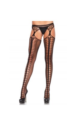 Tights mit Garter Exklusiv Schwarz von Leg Avenue Hosiery kaufen | Fesselliebe
