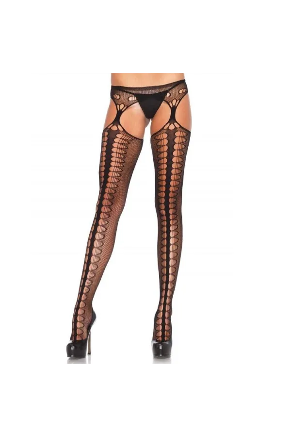 LEG AVENUE - TIGHTS MIT GARTER EXKLUSIV SCHWARZ kaufen - Fesselliebe