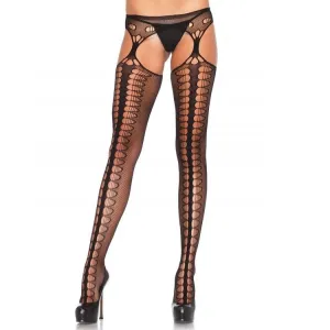 Tights mit Garter Exklusiv Schwarz von Leg Avenue Hosiery kaufen | Fesselliebe