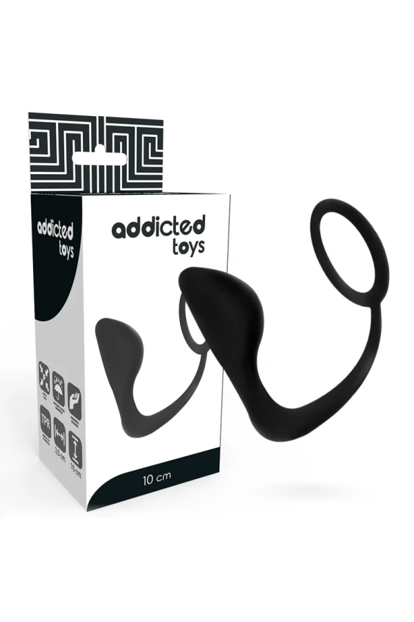 Analplug mit schwarzem Penisring von Addicted Toys kaufen - Fesselliebe