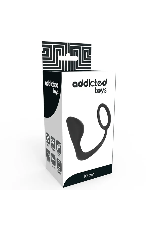 Analplug mit schwarzem Penisring von Addicted Toys kaufen - Fesselliebe