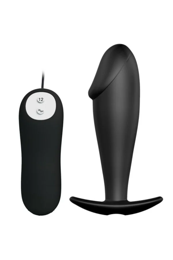 Silikon Anal Plug Penis Form und 12 Vibrationsmodi Schwarz von Pretty Love Bottom kaufen - Fesselliebe