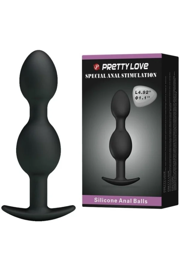 Silikon Analkugeln 12.5 cm Schwarz von Pretty Love Bottom kaufen - Fesselliebe