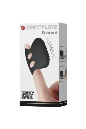 Flirtation Steward Schwarzer Vibrations-Fingerhut von Pretty Love Flirtation