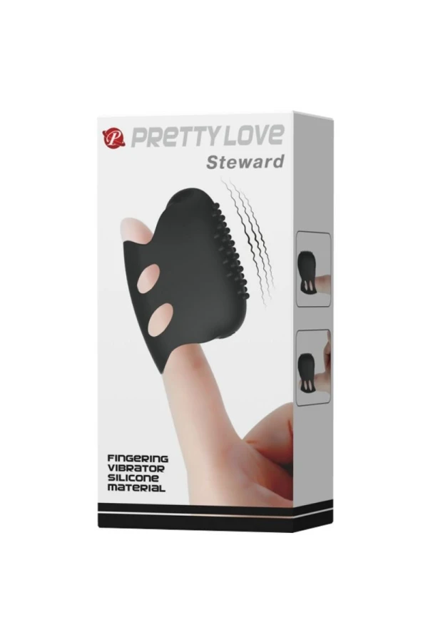 Flirtation Steward Schwarzer Vibrations-Fingerhut von Pretty Love Flirtation