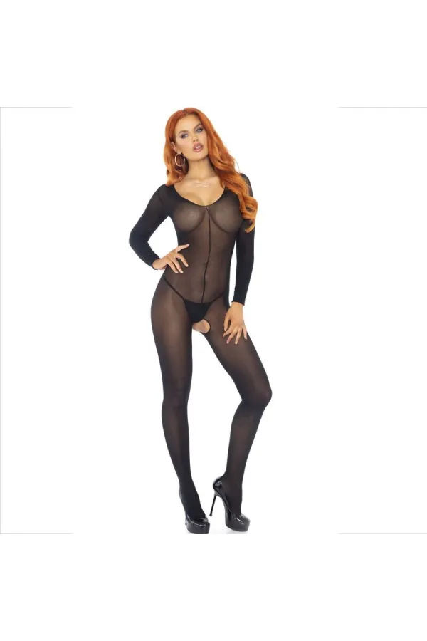 Bodystocking Langarm Schwarz von Leg Avenue Bodystockings kaufen - Fesselliebe