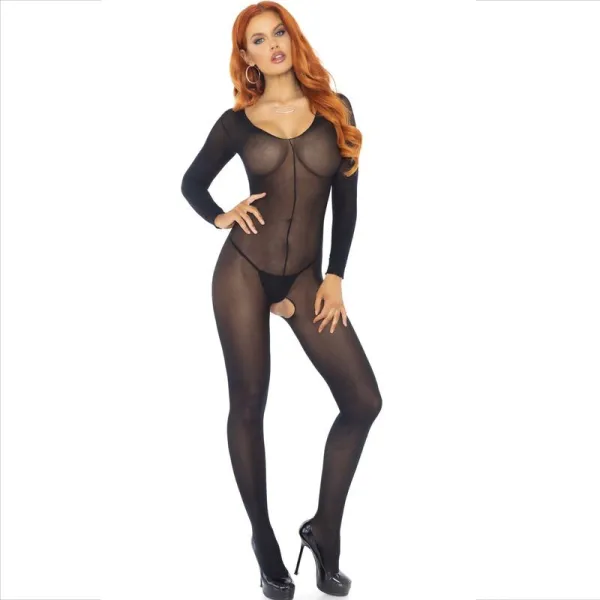 Bodystocking Langarm Schwarz von Leg Avenue Bodystockings kaufen | Fesselliebe