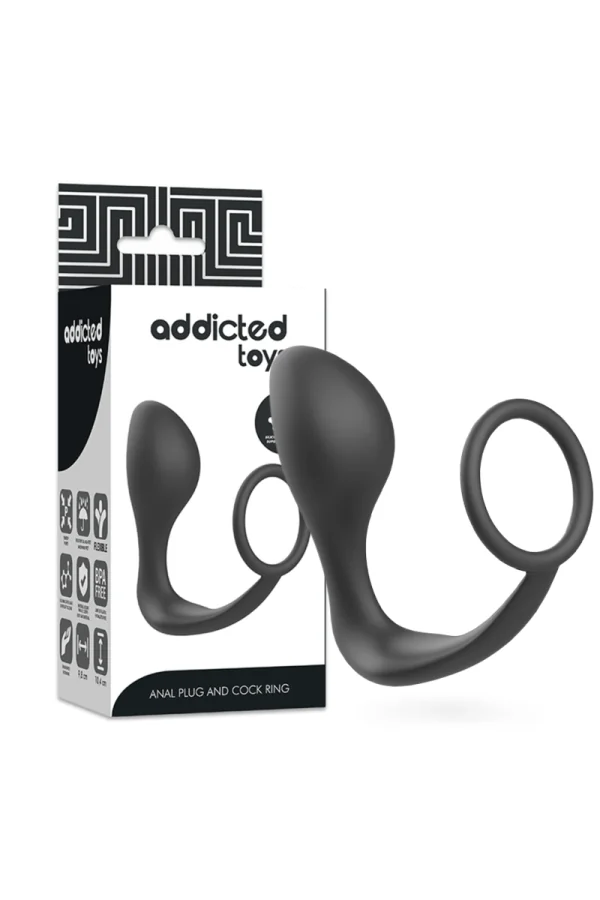 Analplug mit Schwarzem Silikonring von Addicted Toys kaufen - Fesselliebe