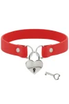 Handgefertigtes Halsband Keys Heart - Rot von Coquette Accessories kaufen - Fesselliebe