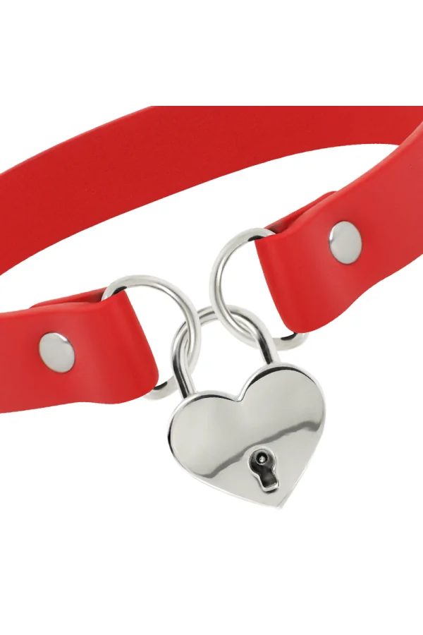 Handgefertigtes Halsband Keys Heart - Rot von Coquette Accessories kaufen - Fesselliebe