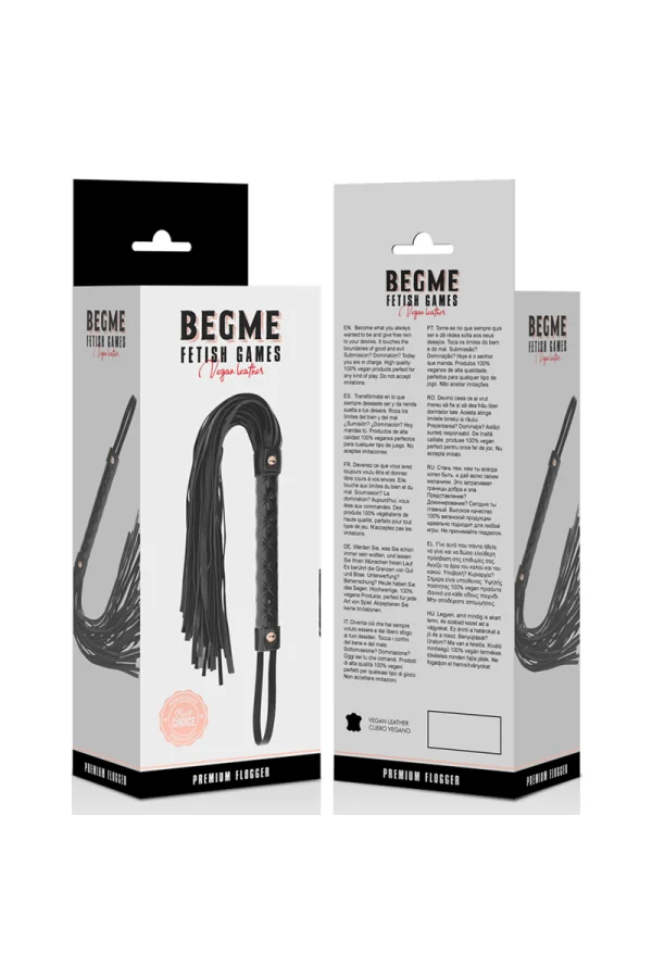 Begme Schwarz Edition Veganer Kunstleder Flogger von Begme Black Edition kaufen - Fesselliebe