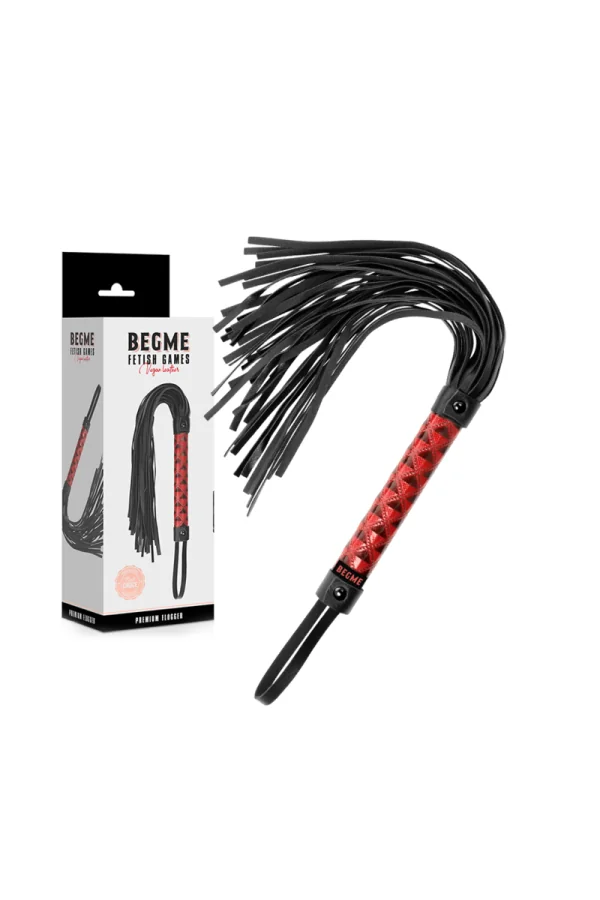 Veganer Kunstleder Flogger von Begme Red Edition kaufen - Fesselliebe