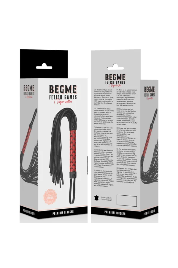 Veganer Kunstleder Flogger von Begme Red Edition kaufen - Fesselliebe