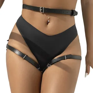 Leder Taille und Bein Harness Schwarz One Size (S-L) von Subblime Fetish kaufen | Fesselliebe