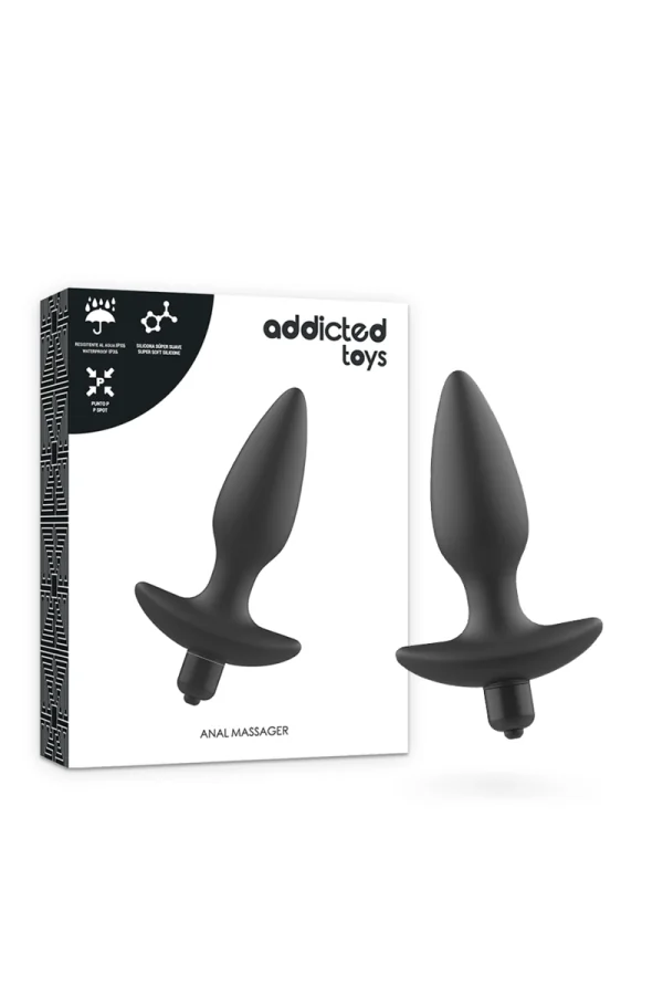 Massagerät Analplug mit Vibration Schwarz von Addicted Toys kaufen - Fesselliebe