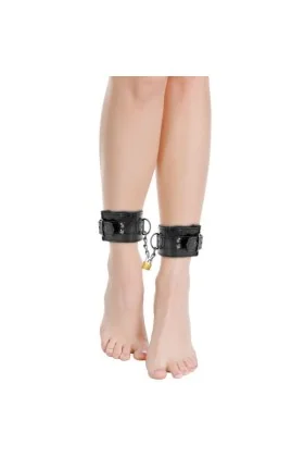 Verstellbare Handschellen aus Schwarzem Leder mit Vorhngeschloss von Darkness Bondage