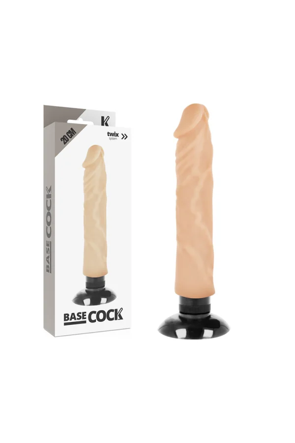 Realistischer Vibrator 2-1 Hautfarben 20cm von Basecock kaufen - Fesselliebe