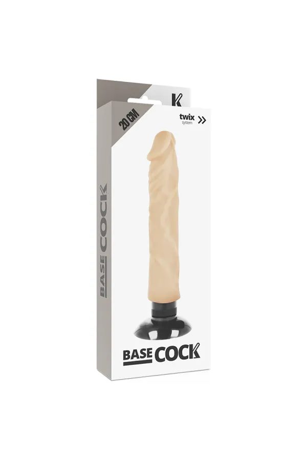 Realistischer Vibrator 2-1 Hautfarben 20cm von Basecock kaufen - Fesselliebe