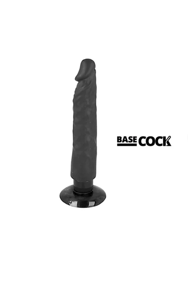 Realistischer Vibrator 2-1 Schwarz 20cm von Basecock kaufen - Fesselliebe