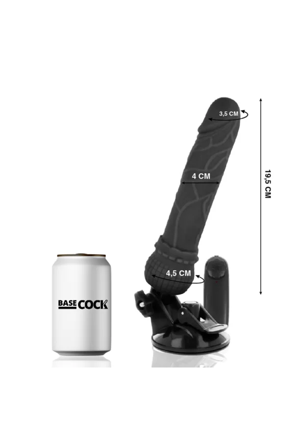 Realistischer Vibrator Fernsteuerbar Schwarz 19.5cm von Basecock kaufen - Fesselliebe