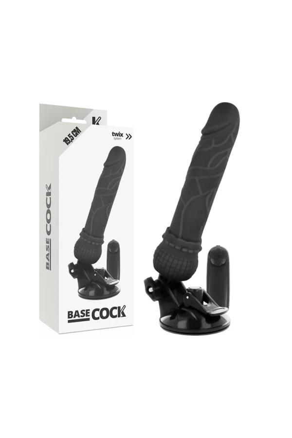 Realistischer Vibrator Fernsteuerbar Schwarz 19.5cm von Basecock kaufen - Fesselliebe