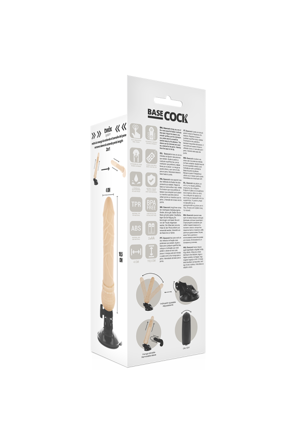 Realistischer Vibrator mit Fernbedienung Natürlicher 19.5 cm -O- 4 cm von Basecock kaufen | Fesselliebe