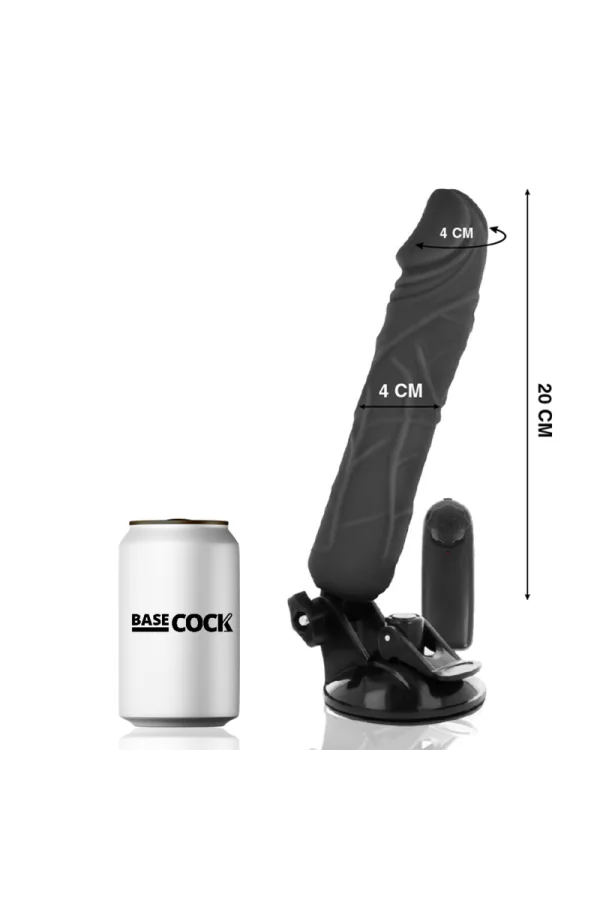 Realistischer Vibrator Fernsteuerbar Schwarz 20cm von Basecock kaufen - Fesselliebe