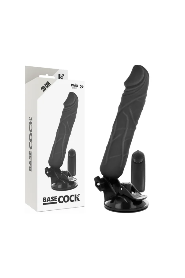 Realistischer Vibrator Fernsteuerbar Schwarz 20cm von Basecock kaufen - Fesselliebe