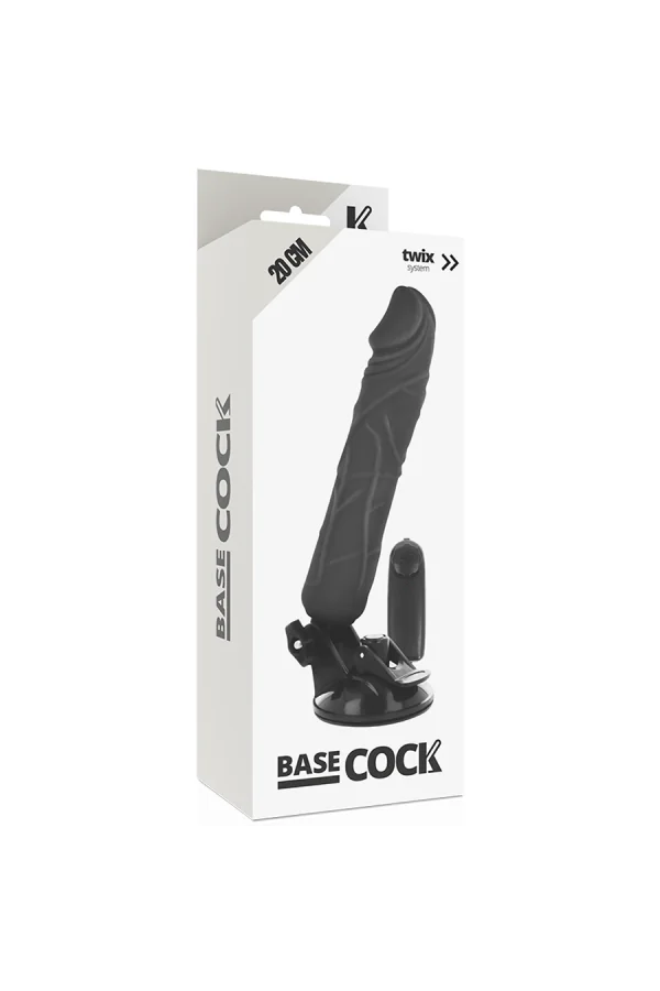 Realistischer Vibrator Fernsteuerbar Schwarz 20cm von Basecock kaufen - Fesselliebe