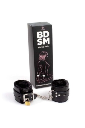 Schwarze Bondage-Handschellen Bdsm-Kollektion von Secretplay 100% Fetish kaufen | Fesselliebe