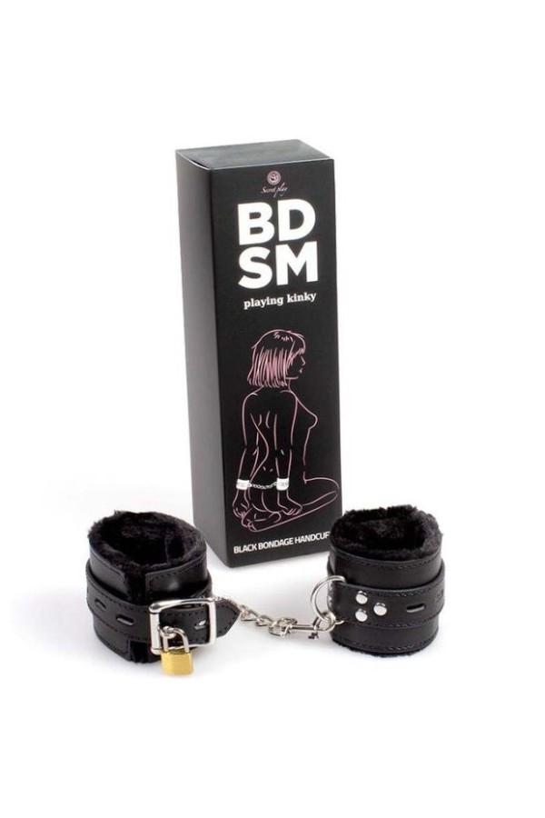 Schwarze Bondage-Handschellen Bdsm-Kollektion von Secretplay 100% Fetish kaufen | Fesselliebe