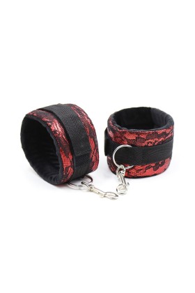 Handschellen aus Samt mit Nylonband von Ohmama Fetish kaufen | Fesselliebe