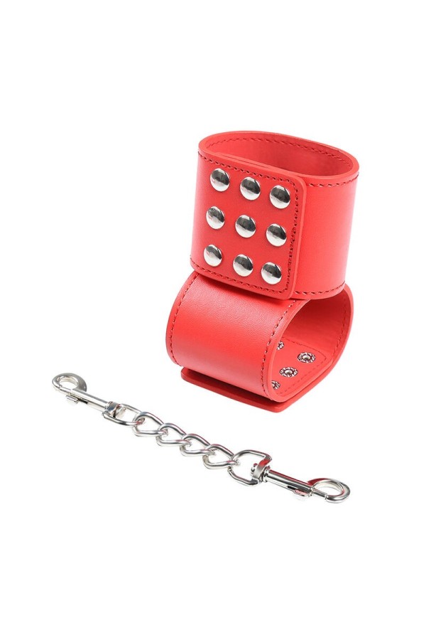 Rote Handschellen mit Schnappverschluss von Ohmama Fetish kaufen | Fesselliebe