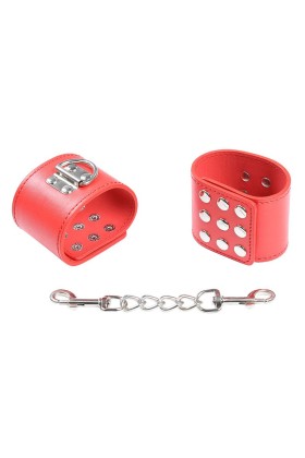 Rote Handschellen mit Schnappverschluss von Ohmama Fetish kaufen | Fesselliebe