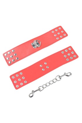 Rote Handschellen mit Schnappverschluss von Ohmama Fetish kaufen | Fesselliebe