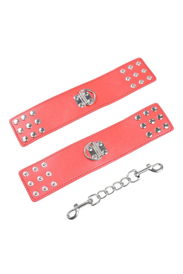 Rote Handschellen mit Schnappverschluss von Ohmama Fetish kaufen | Fesselliebe