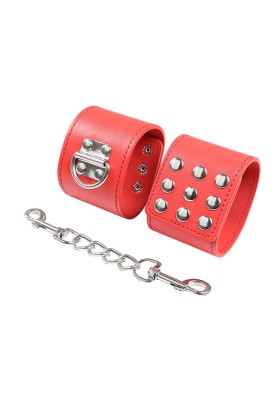 Rote Handschellen mit Schnappverschluss von Ohmama Fetish kaufen | Fesselliebe