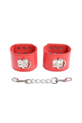 Rote Handschellen mit Schnappverschluss von Ohmama Fetish kaufen | Fesselliebe