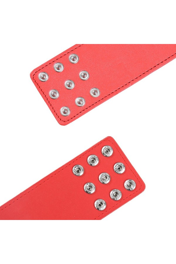 Rote Handschellen mit Schnappverschluss von Ohmama Fetish kaufen | Fesselliebe