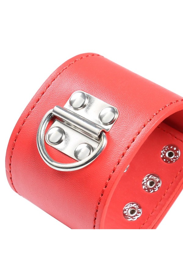 Rote Handschellen mit Schnappverschluss von Ohmama Fetish kaufen | Fesselliebe