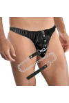 Schwarze Unterwäsche mit Leine One Size (s-l) von Darkness Bondage kaufen - Fesselliebe