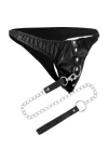 Schwarze Unterwäsche mit Leine One Size (s-l) von Darkness Bondage kaufen - Fesselliebe