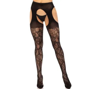 Strumpfstrümpfe aus Spitze Schwarz von Leg Avenue Hosiery kaufen | Fesselliebe